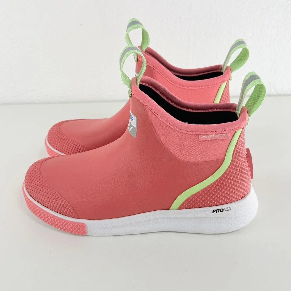Xtratuf Ankle Deck Boots Sport Womens Size 9 Pink Waterproof Pull On Rain